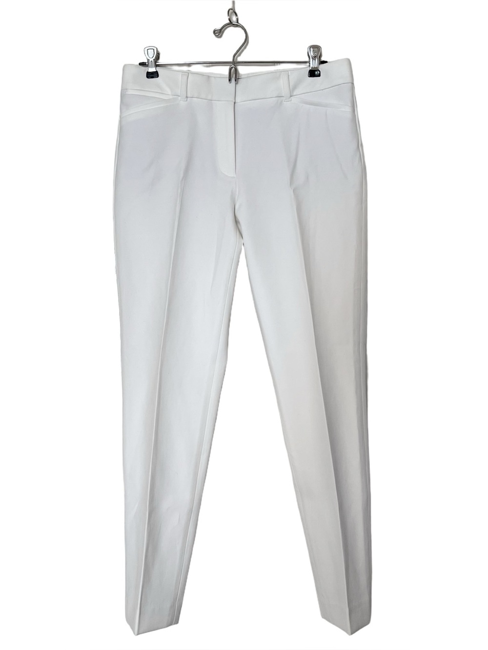 [NWOT] White House Black Market White Tailored Straight Leg Trousers Pants Sz 4